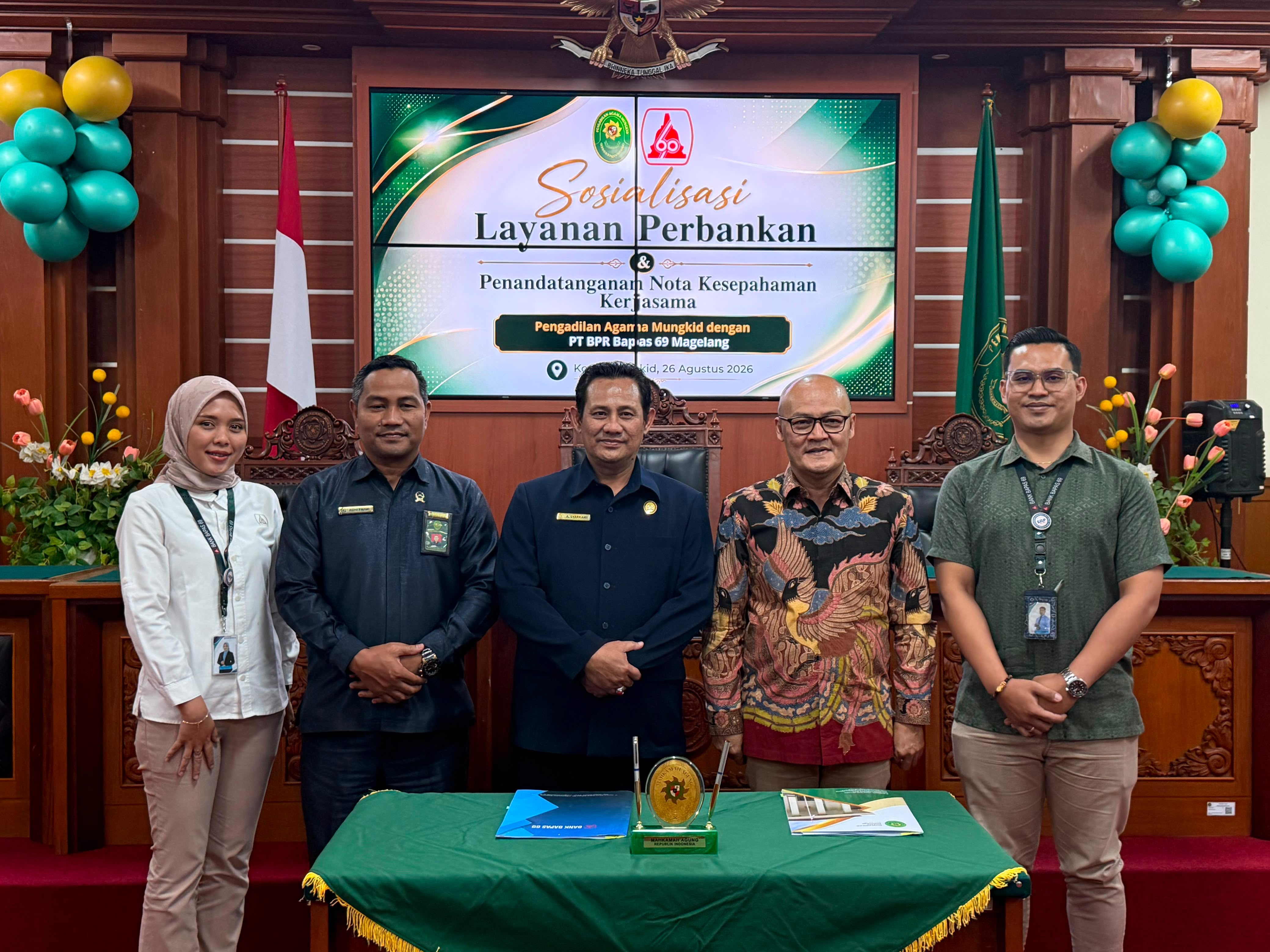 Foto: Para Pejabat Bank Bapas 69 bersama pimpinan Pengadilan Agama (PA) Mungkid.